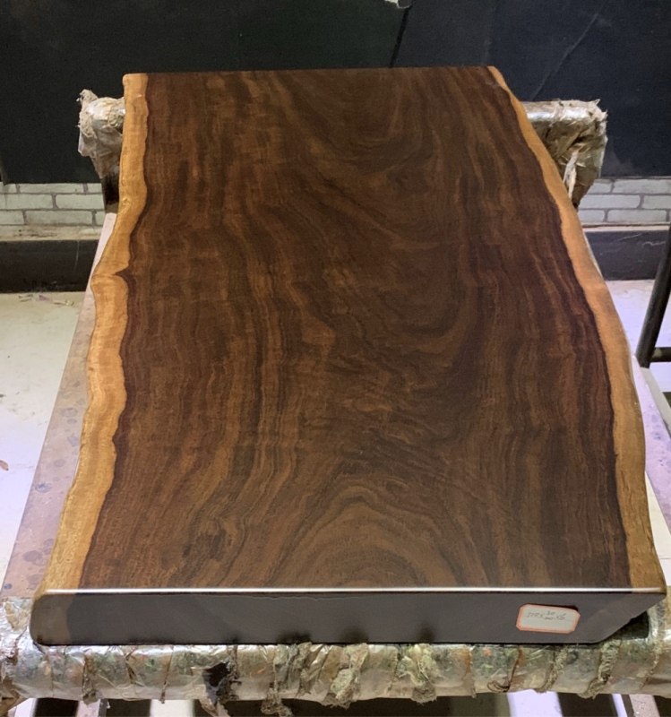 Ebony solid wood slab with natural edge 120*60-50*6