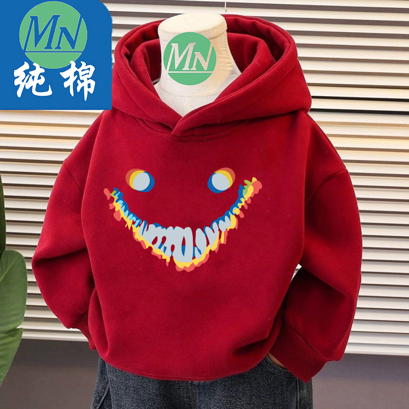 Pure Cotton Mn Backrooms Merchandise Hoodie Student Smiling Face Hooded Clothing Sports Children's Wear