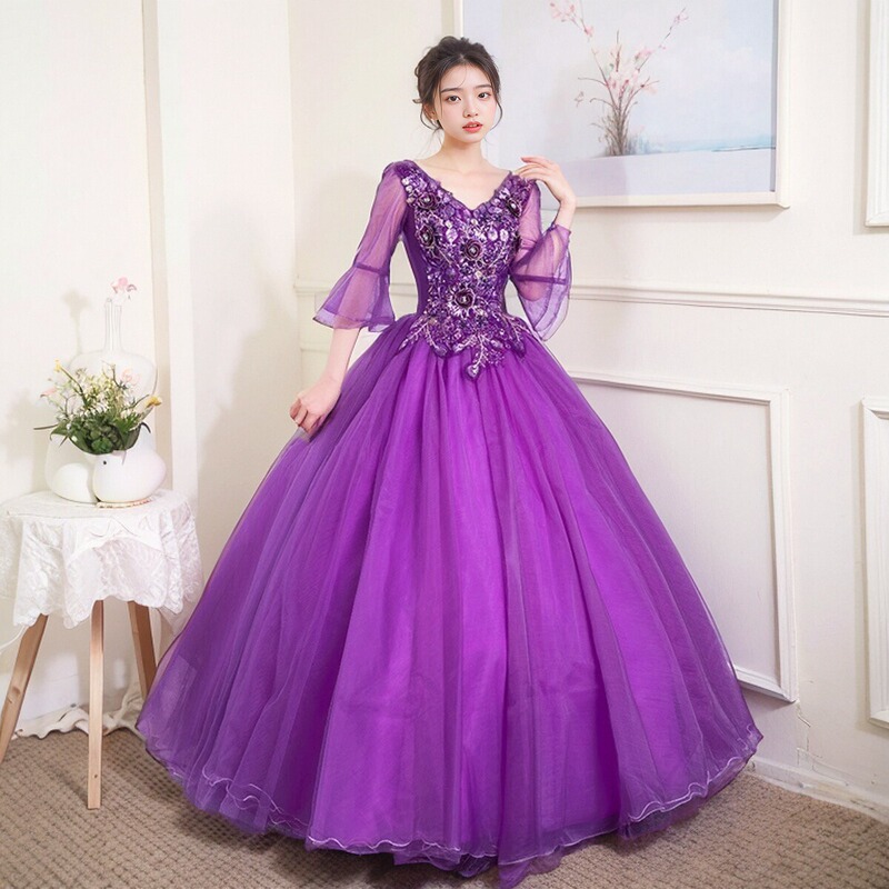 Wedding Dress, Student Art Exam Dress, Stage Solo Performance Tutu Skirt, Annual Meeting Host Evening Dress, Long Performance Dress for Women Wedding Dress, Student Art Exam Dress, Stage Solo Performance Tutu Skirt, Annual Meeting Host Evening Dress, Long Performance Dress for Women