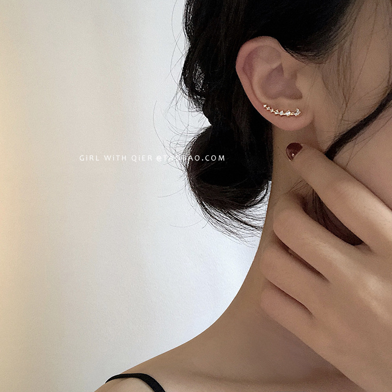 Niche design earrings high-end light luxury temperament exquisite earrings 2022 new trendy ear row ear hanging a row of women