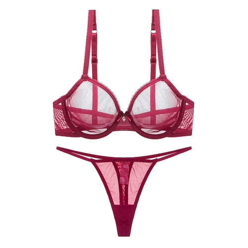 Ультратонкий бюстгалтер, комплект со стальными косточками, сексуальное нижнее белье, прозрачные штаны