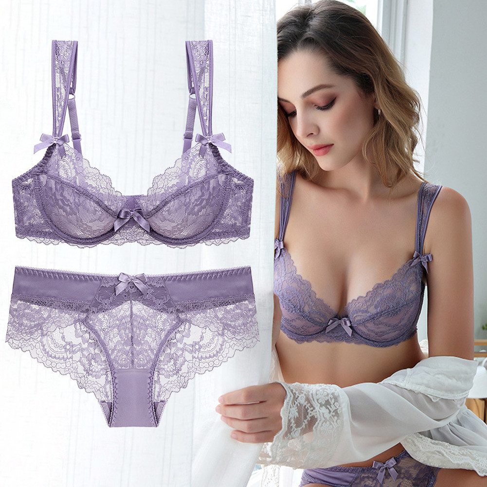 Fat mm big breasts show small big size underwear anti-sagging bra underwear set women's thin section gathered sexy lace bra