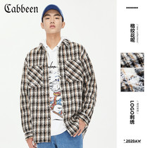 Carbine mens check tweed shirt outside 2021 autumn and winter new trend Japanese loose mens coat tide