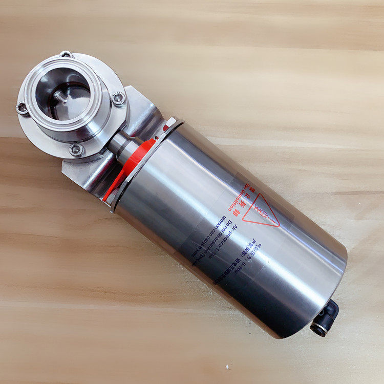 Yino 304 stainless steel fast - loaded pneumatic butterfly valve sanitary chuck clamp - type pneumatic butterfly valve vertical single - action
