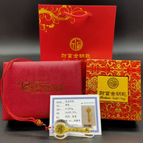 Five Fu Parting Door Wealth Gold Key Pendant Gold Leaf Crystal Gold Key Small Gold Bar Insurance Business Event Gift