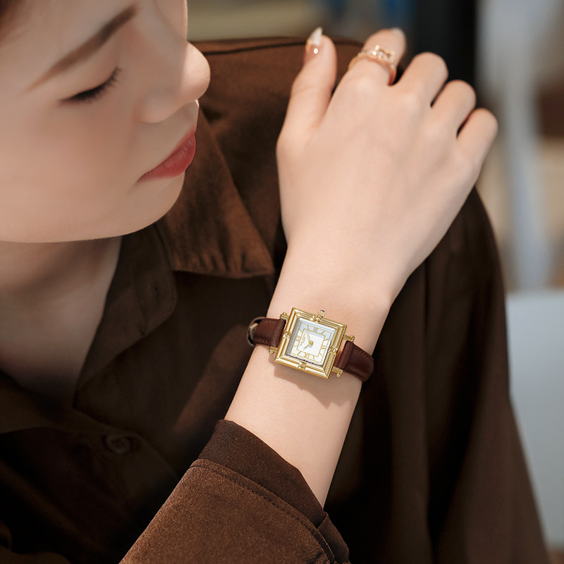 skhl watch women niche 2021 nian new leather waterproof brand flagship store high-grade ins belt female