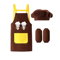 Childrens chefs wear apron for children drawing hoods Hood Clothes Women Kitchen Hats Kindergarten Elementary School Custom LOGO Names