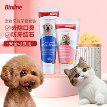 bioline dog toothpaste toothbrush set Cat brushing teeth to remove calculus in addition to bad breath Edible pet toothpaste