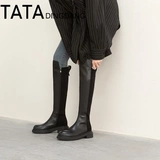 Демисезонные высокие сапоги, эластичные ботинки, из натуральной кожи