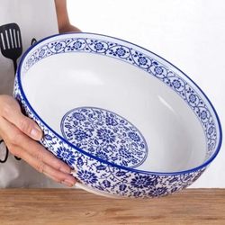 Ceramic Soup Bowl Chinese-style Blue and White Porcelain Noodle Bowl For Home Boiled Fish Pickled Cabbage Fish Bowl Soup Basin Commercial Mao Xuewang Large Bowl