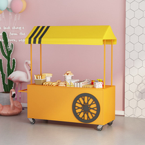 Net red flower car stall cart Shopping mall supermarket promotion car Wrought iron sales car Outdoor mobile market stall car