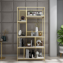 Nordic shelf storage rack Living room wall simple multi-layer household Wrought iron bookshelf Office floor-to-ceiling display rack
