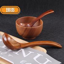 Hot pot natural set long-handled large 8-tablespoon casserole wooden spoon flat non-stick pot Japanese-style spoon for soup and porridge
