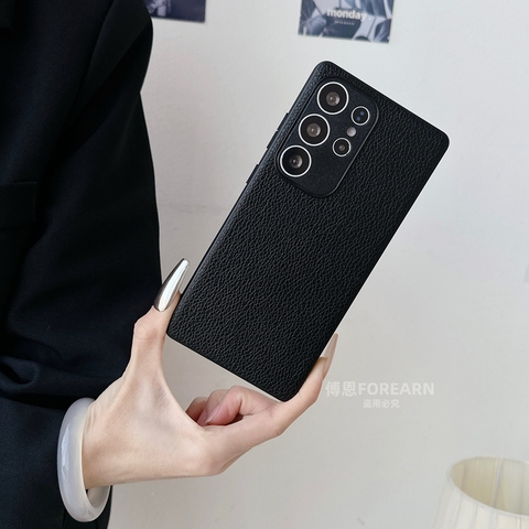 Luxury Leather Textured Business Anti Fingerprint Samsung Phone Case