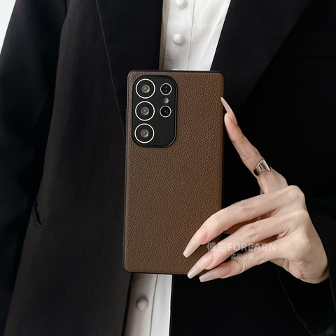 Luxury Leather Textured Business Anti Fingerprint Samsung Phone Case