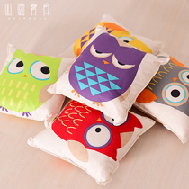 Ouch baby cartoon owl pillow pillow Childrens doll cotton canvas baby small pillow sofa cushion