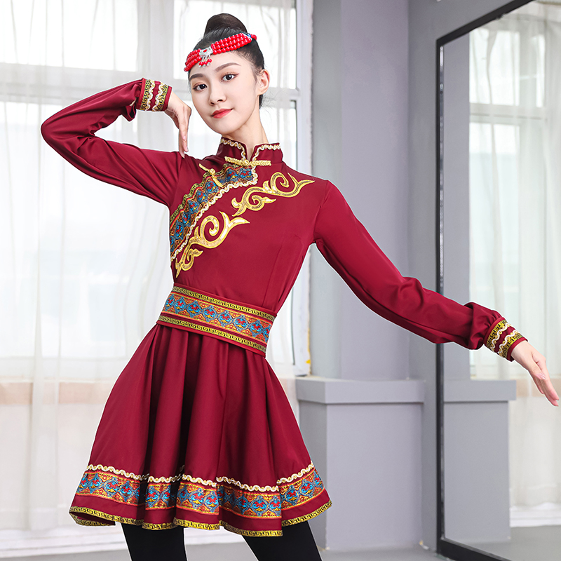 モンゴル舞踊衣装（女子学生、芸術試験、モンゴル少数民族、成人試験、練習・訓練用）