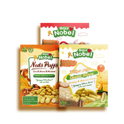 诺贝尔贝比泡芙条零食店1岁无添加饼干搭配婴儿童宝宝幼儿辅食3盒