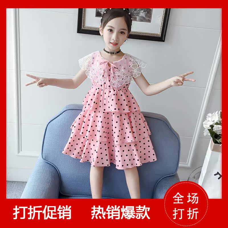 Girls vest váy 2020 trẻ em váy mùa hè mới công chúa váy cô bé không khí vest polka dot váy thủy triều.