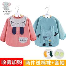 2 free childrens socks sleeves baby gowns childrens reverse dressing childrens aprons waterproof eating clothes autumn and winter
