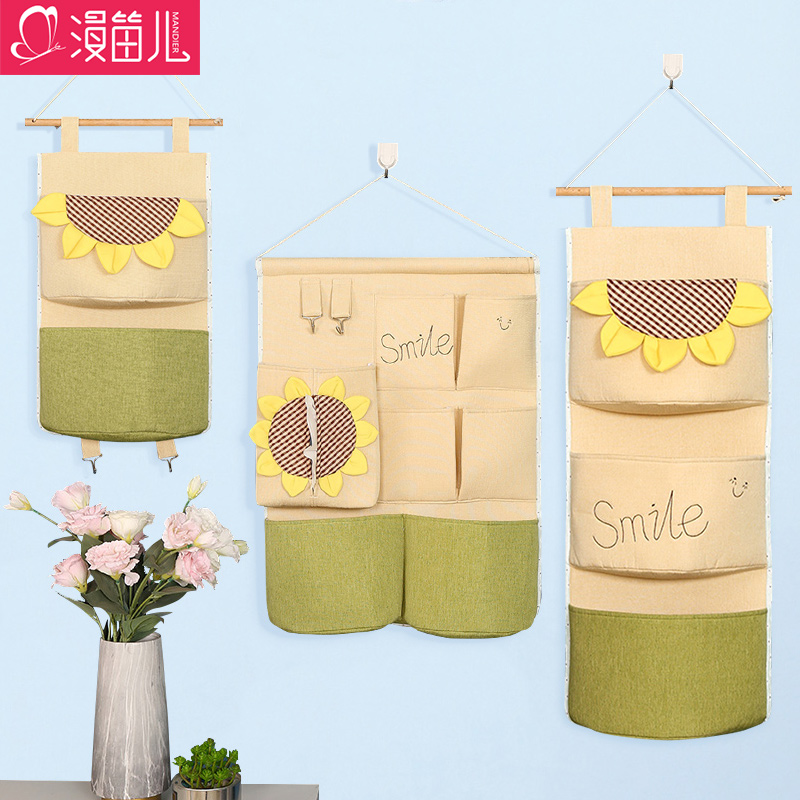 Hanging wall cashier bag hanging bag small cloth bag wall hanging desk headboard suspended for containing hanging bag door rear storage cute