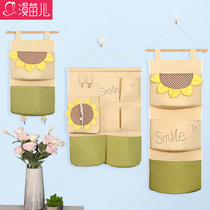 Wall storage bag hanging bag hanging bag small cloth bag wall hanging desk bedside hanging storage bag door cute storage