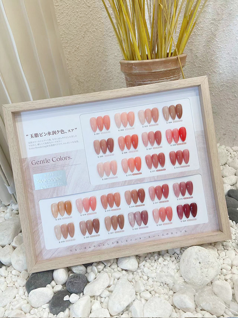 24-Color Jade Gel Nail Polish Set: Nude & Sheer Tones - Taobao product photo 6