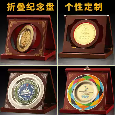 Customized wooden box copper plate commemorative plate company corporate school celebration party commendation opening Anniversary Commemorative Medal