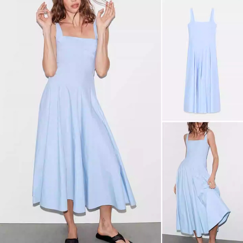 Foreign Trade Women's Clothing 2026 Summer New Style European and American Fashion Casual Poplin Wavy Wide Hem Dress 2372152 Foreign Trade Women's Clothing 2026 Summer New Style European and American Fashion Casual Poplin Wavy Wide Hem Dress 2372152