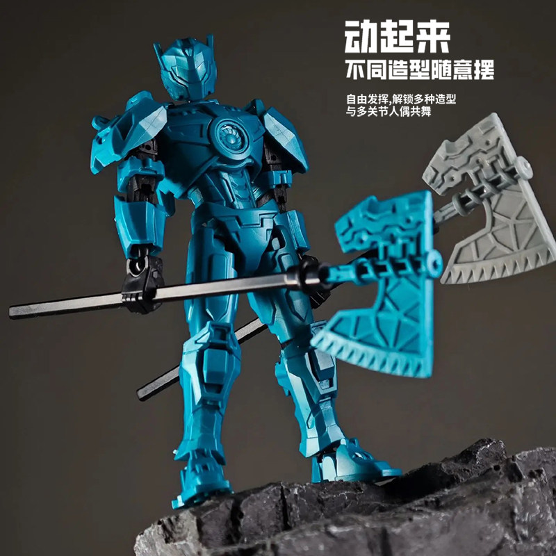 war police mecha building block figure multi jointed action robot model