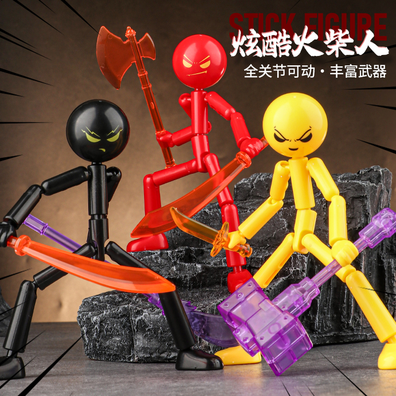 Rampage Stickman Building Block Figure Articulated Action Figure Dummy13 Assembly Model Trendy DIY Soldier Figurine