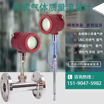 Thermal gas mass flowmeter Plug-in pipe flowmeter Air gas Nitrogen Oxygen Hydrogen