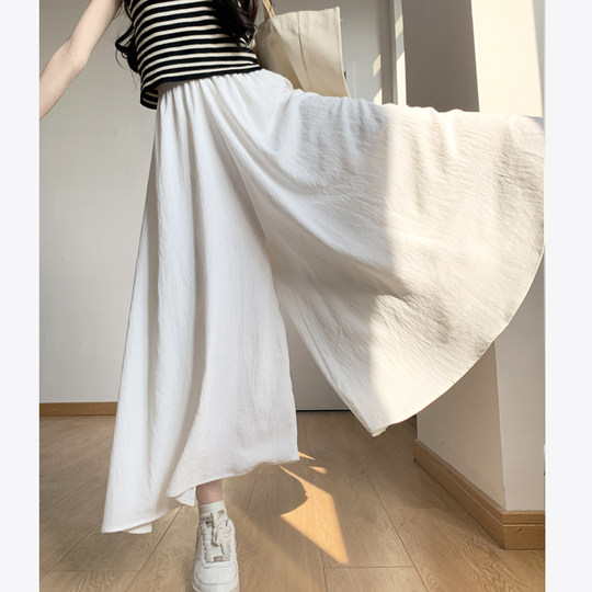 Women's summer thin white culottes