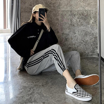 Gray Sports Pants Womens Loose Feet Summer Thin Casual Pants 2020 New Spring and Autumn High Waist Slim Joker