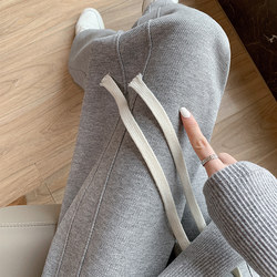 Gray sweatpants women's summer thin 2024 new high-waist drape straight banana pants casual spring and autumn wide-leg pants