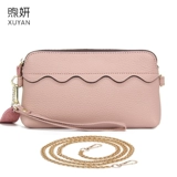 Сумка на одно плечо, небольшая сумка, сумка через плечо, цепь, модный длинный бумажник для матери, кожаная маленькая сумка клатч, из натуральной кожи, коллекция 2023