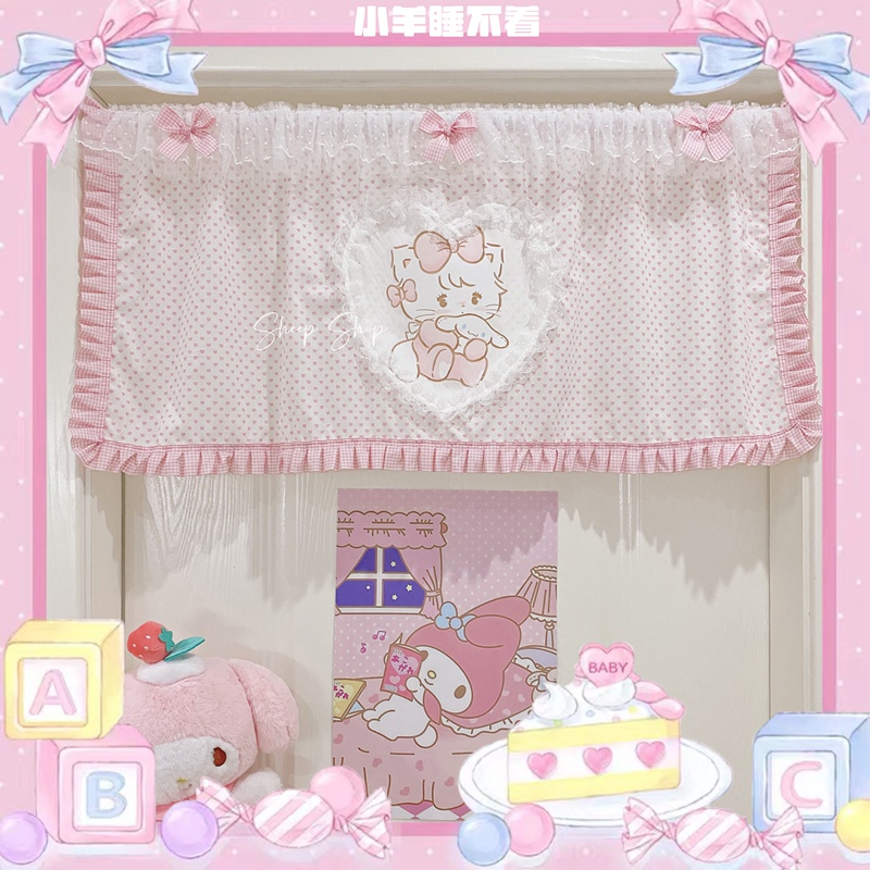 New Product [Cinnamon Dog Mikko] Original Single-Layer Door Curtain, Cabinet Curtain, Decorative Curtain, Short Window Curtain