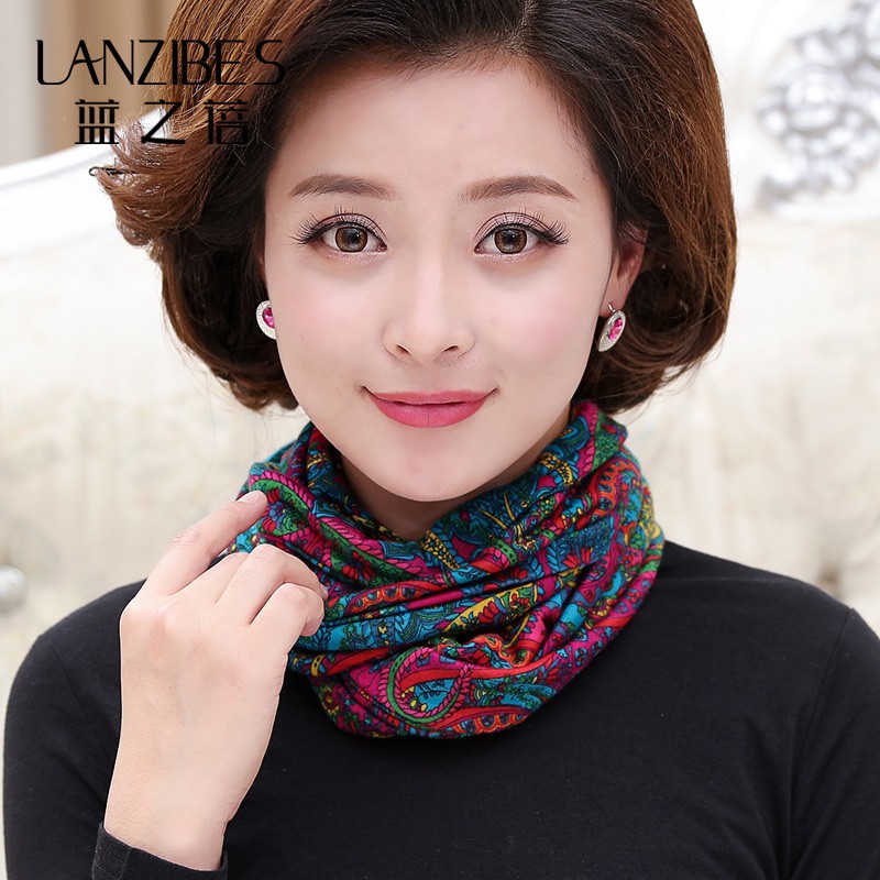Blue Beibei Wool Scarves Woman Spring Autumn Warm Fake Collar Korean Version 100 Hitch Knit Genuine Silk Scarf Head Long silk scarf-Taobao