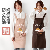 Apron fashion female adult kitchen cute restaurant cotton sleeveless thin mens overalls couple catering workshop