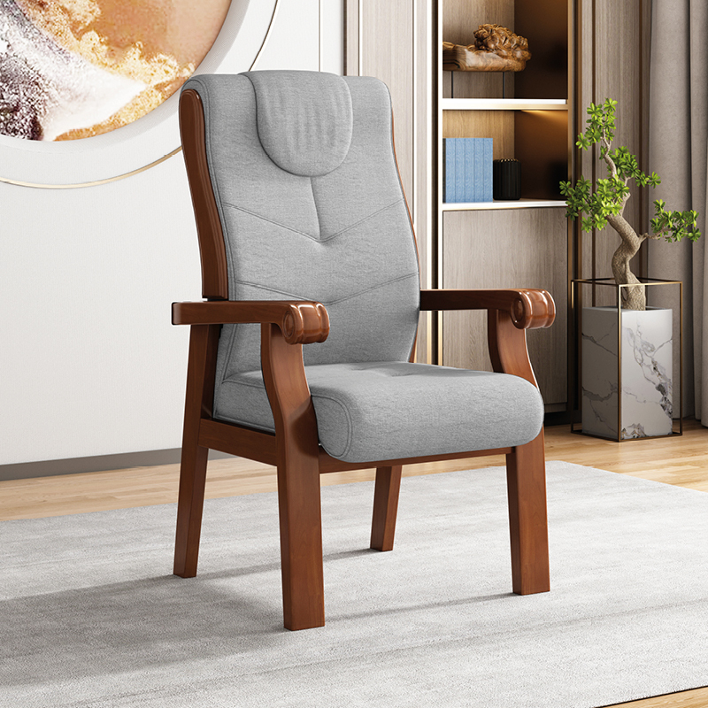 Solid Wood Conference Chair with Armrests, High Back, Special Chair for Mahjong Boss Meetings, Chinese-Style Soft-Covered Computer Office Chair Solid Wood Conference Chair with Armrests, High Back, Special Chair for Mahjong Boss Meetings, Chinese-Style Soft-Covered Computer Office Chair