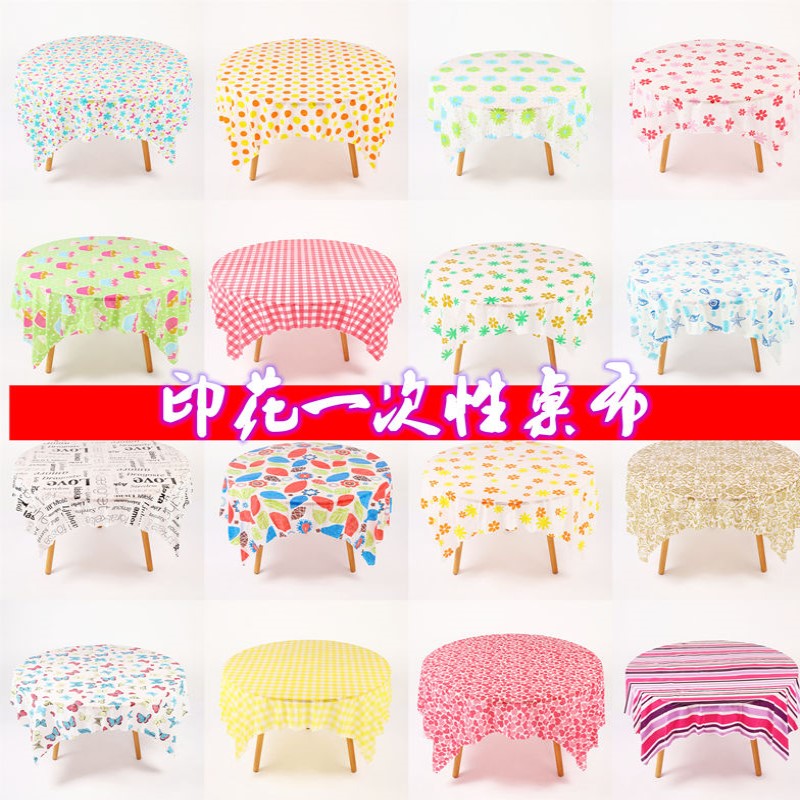 Picnic Cloth Disposable Yellow Plaid Printed Tablecs Cloth Plastic Tablecoids Home Picnic Wedding Birthday Party Roundtable