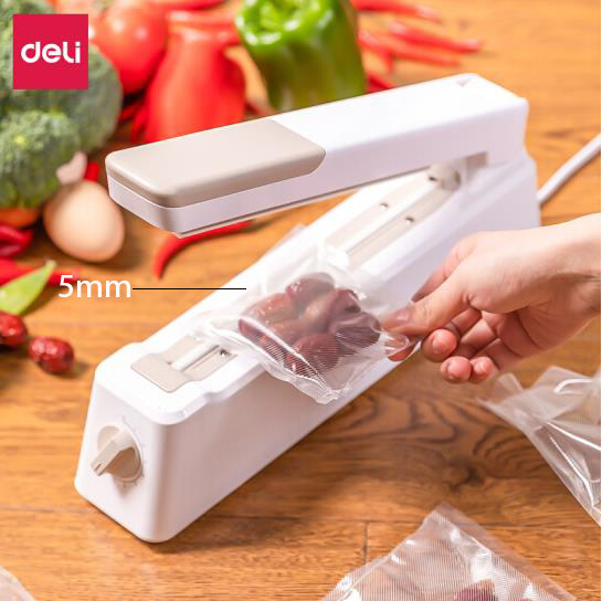 Deli 16498 hand pressure sealing machine Small food preservation packaging machine Household convenient sealing device Commercial