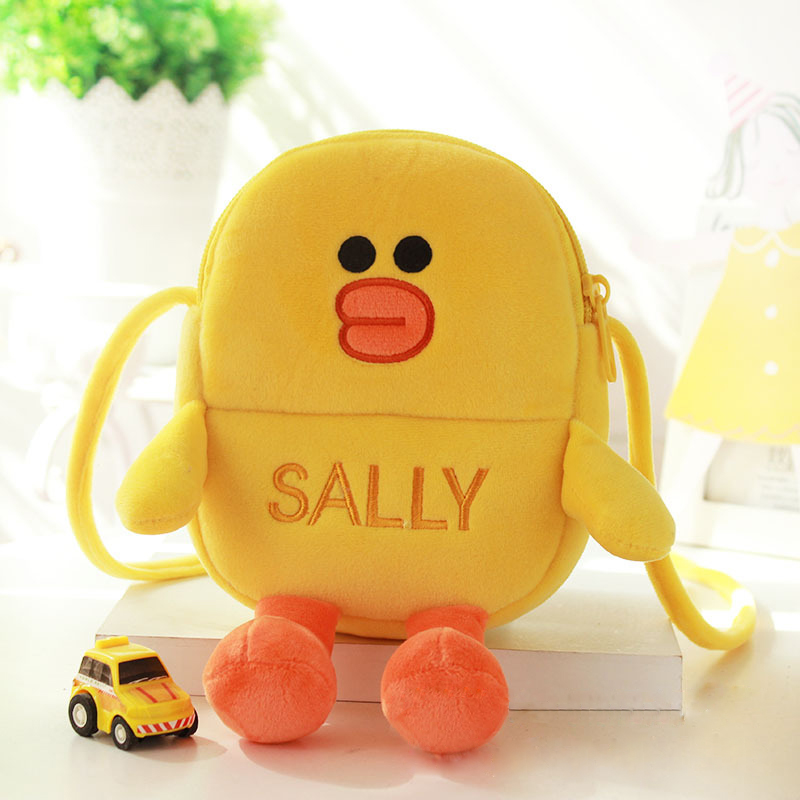 Gấu nâu Backpack Connie Thỏ Baby Girl Slanted Shoulder Bag Shake Tone Plush Cartoon Cute Bag.