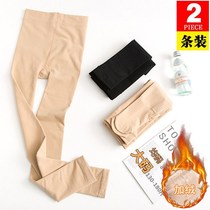 2 strips of clothing 90% thick silk stockings Women in spring and autumn with big code meat color beating bottom pants women outside wearing plus suede pants women sock pants