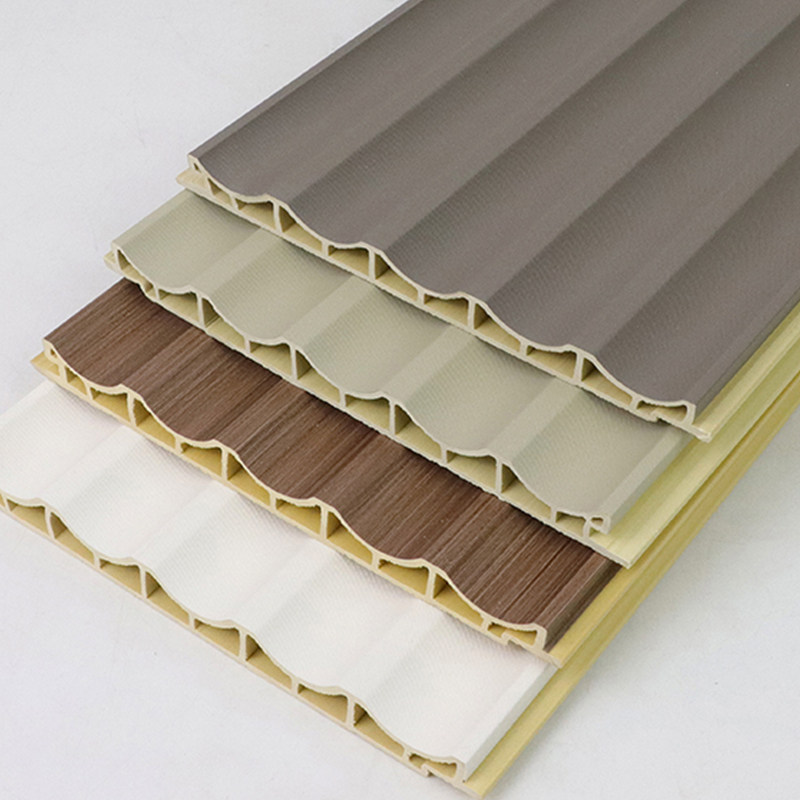 Bamboo and wood fiber inner arc plate grille wave background wall integrated clapboard inner circle decorative tile type Great Wall plate factory