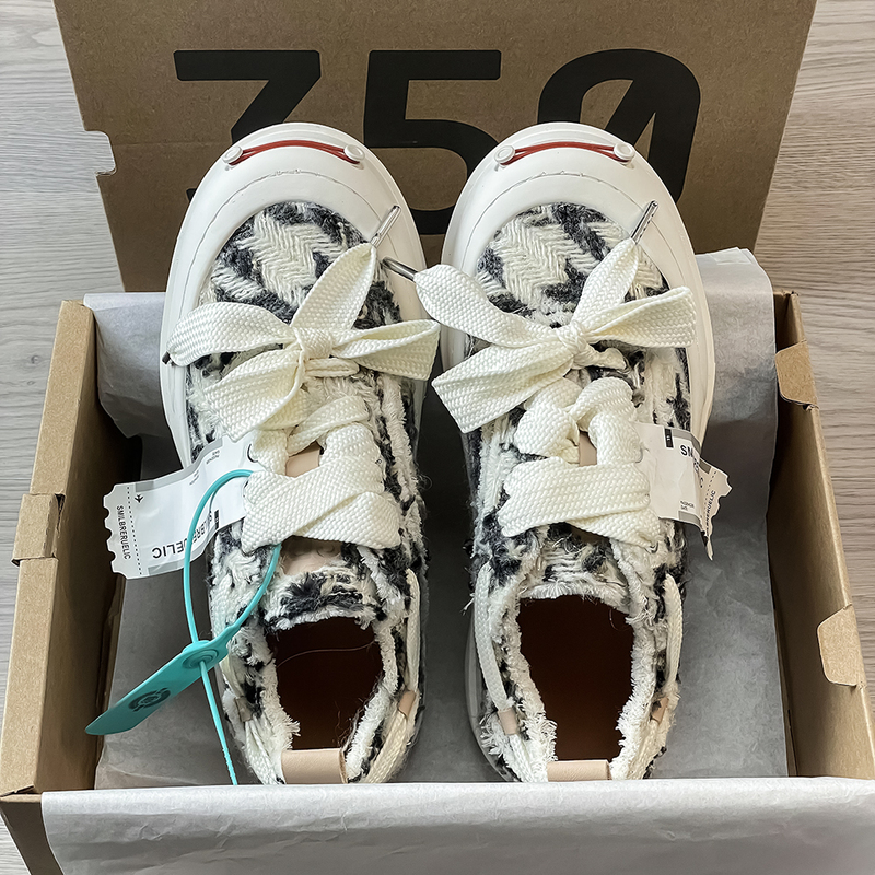 Tan Jianci Open-Toe Canvas Shoes for Women and Men, 2026 New Summer Thick-Soled Height-Increasing Versatile Smiley Face Sneakers