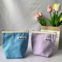 New Solid Solid Color Canvas Cosmetic Bag Women Clutch Make Up