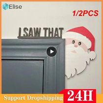 1 2PCS Christmas Door Frame Decoration Santa Claus Elk