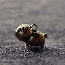Mini Cute Pig Vintage Statue Key Chain Metal Piglet Figure