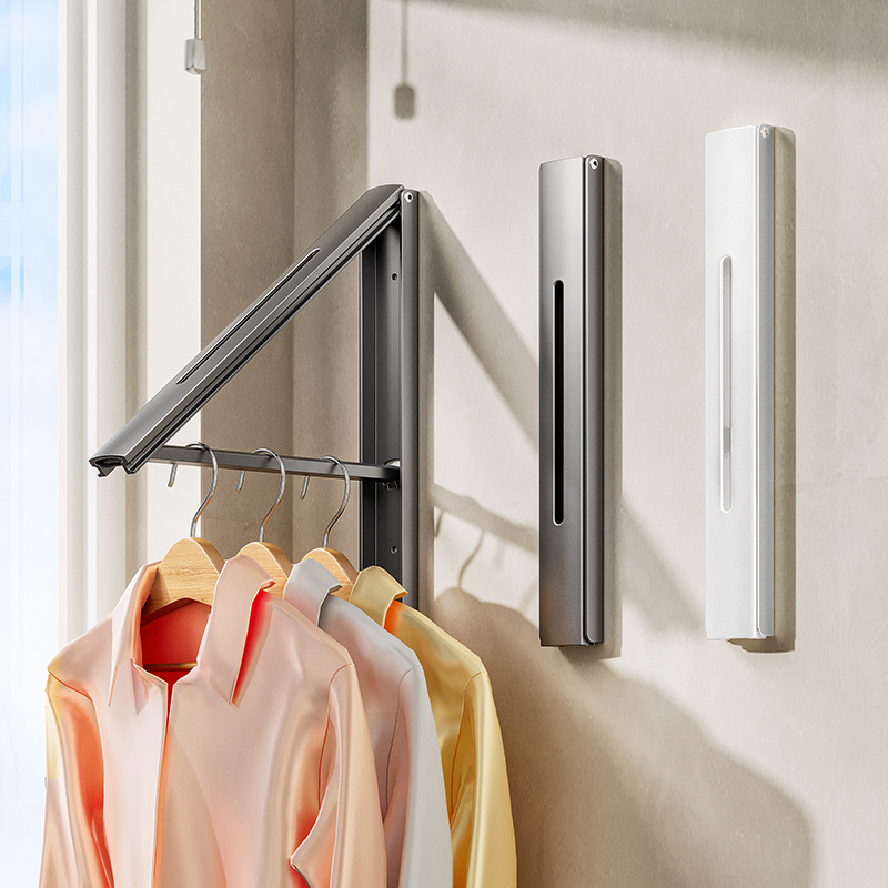 Invisible clothes hanger folding clotheshorse Wall-mounted Indoor Balcony Clotheshorse dryer Drying Rope Windows Floating Windows Hanging Clothes Pole-Taobao